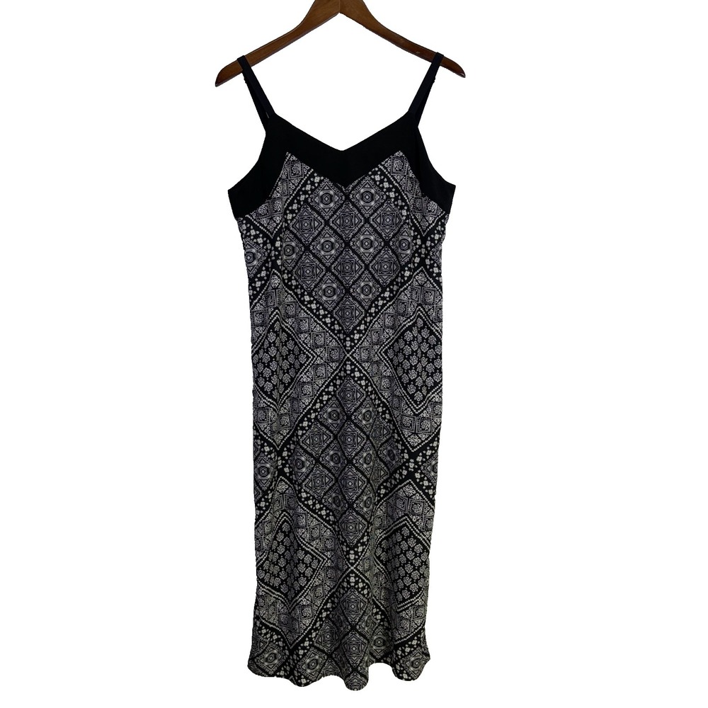 Athleta Woman's Dunes Dress Size S Black White Geometric Vacation, Resort, Beach